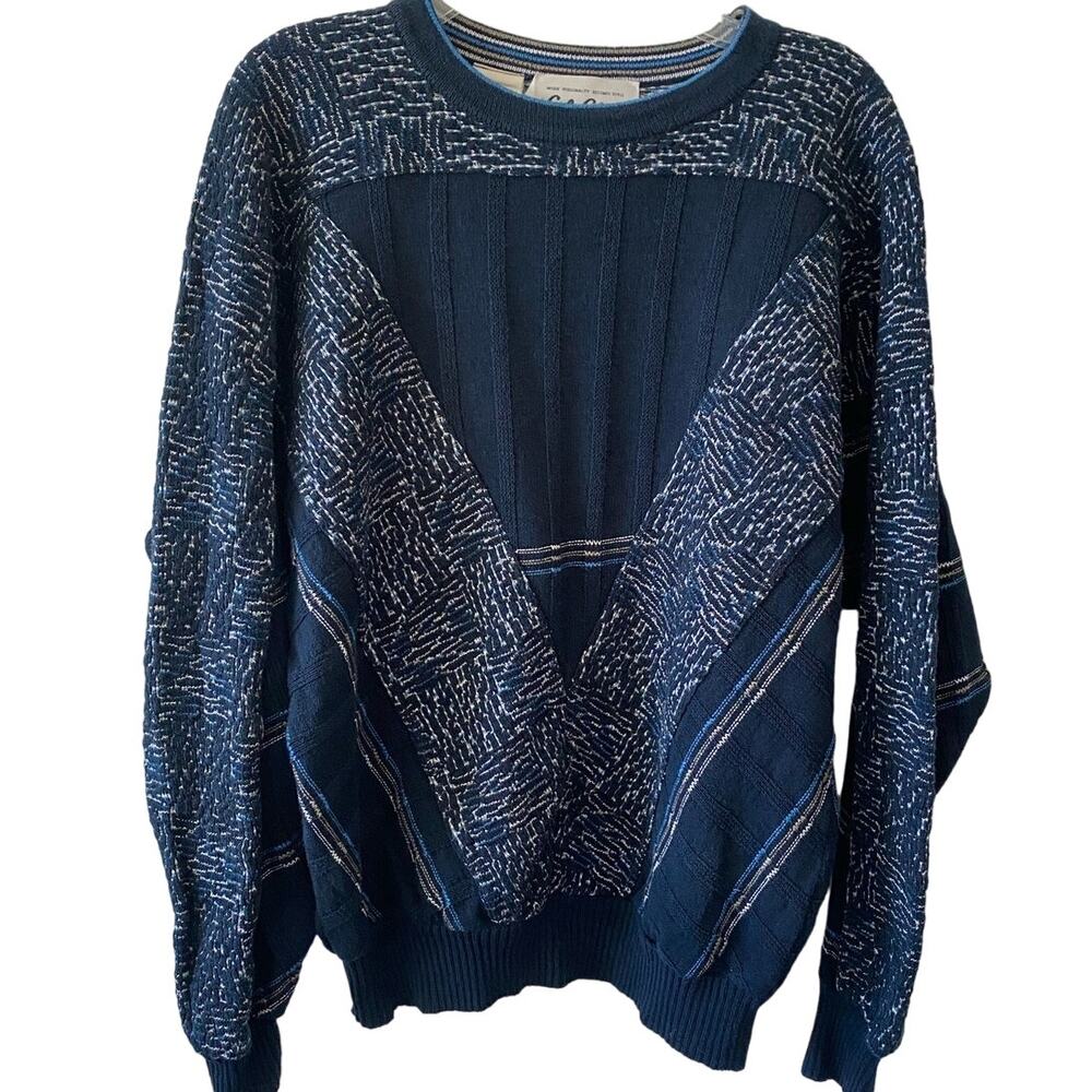 Carlo Colucci Men's Pullover Sweater Blue Made in West Germany Size 48 / Medium
